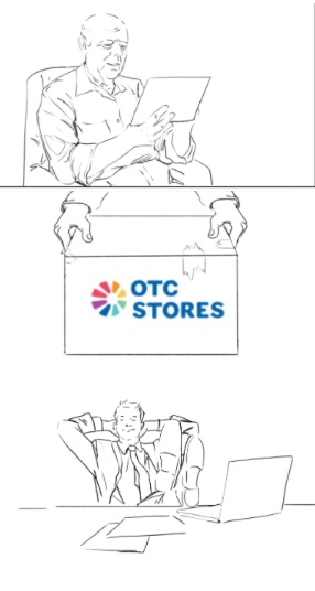 Promo video for OTC Stores storyboard with logo