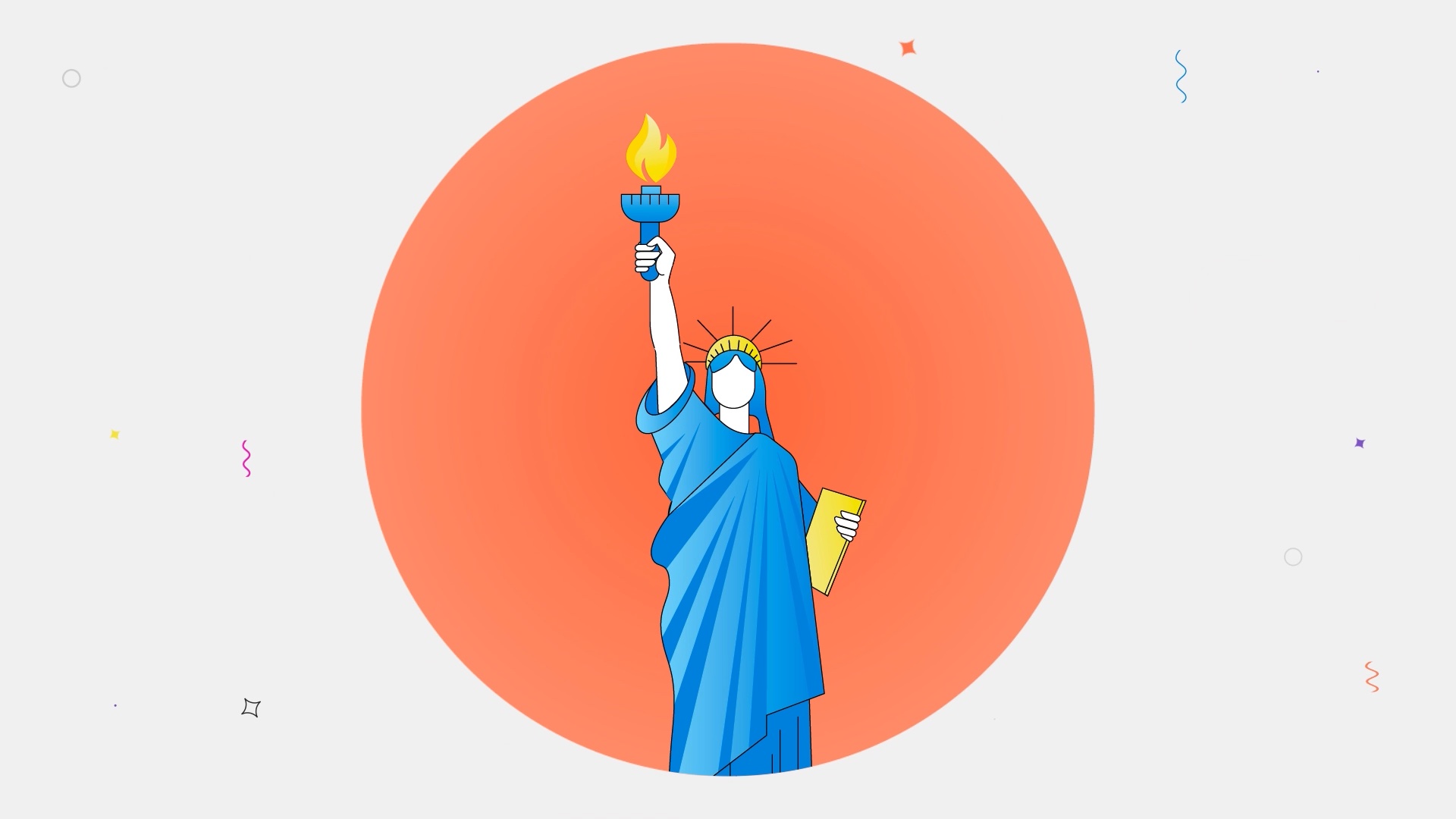 Illustrations for Start Up And Fly Video Statue of Liberty