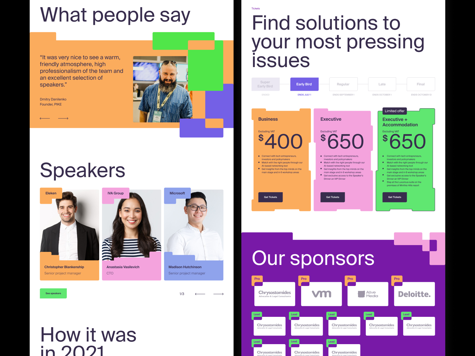 Web Design for Linq Conference speakers