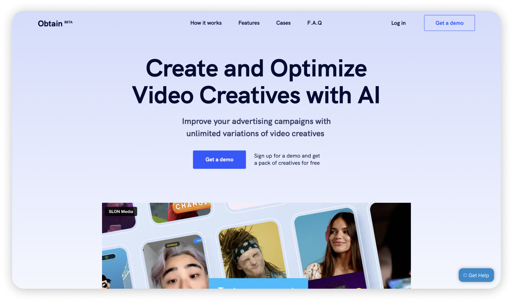 video generation tool obtain landing page
